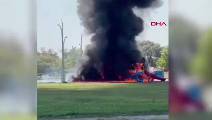Bismil’de Çocuk Parkında Yangın: Oyun Kümeleri Kullanılamaz Hale Geldi