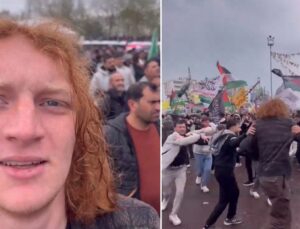 Amerikalı influencer Diyarbakır’da protestonun ortasında kaldı