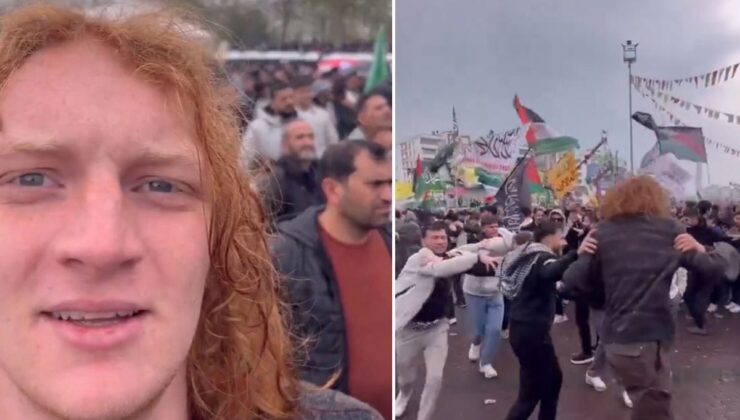 Amerikalı influencer Diyarbakır’da protestonun ortasında kaldı