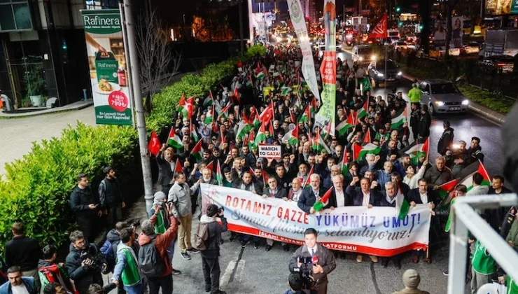 Binlerce kişi Sumud ve Gazze’ye takviye için İsrail Konsolosluğu’na yürüdü