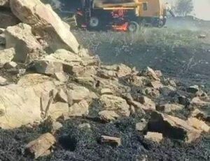 Diyarbakır’da biçerdöver alevlere teslim oldu